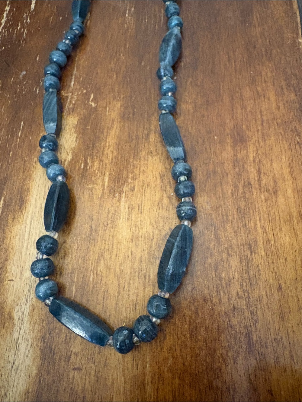 Handcrafted Dark Blue Beaded Women's Necklace
